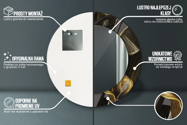 Miroir rond avec décoration Fleurs d'hibiscus