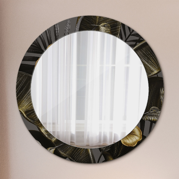 Miroir rond avec décoration Fleurs d'hibiscus
