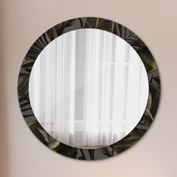 Miroir rond avec décoration Fleurs d'hibiscus