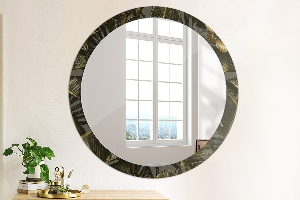 Miroir rond avec décoration Fleurs d'hibiscus