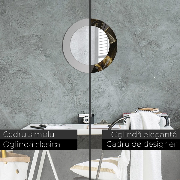 Miroir rond avec décoration Fleurs d'hibiscus