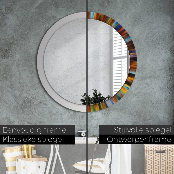 Miroir rond avec décoration Schéma radial abstrait