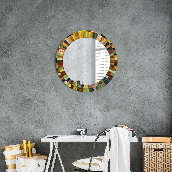 Miroir rond avec décoration Schéma radial abstrait