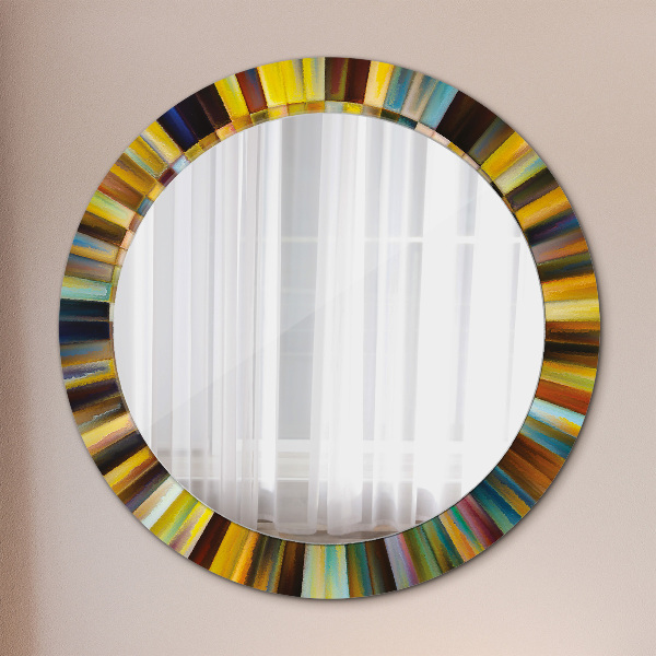 Miroir rond avec décoration Schéma radial abstrait