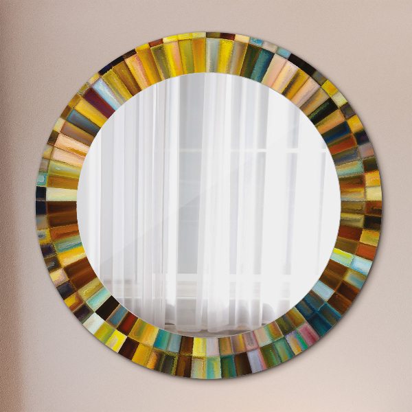 Miroir rond avec décoration Schéma radial abstrait