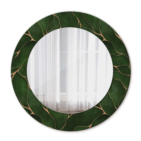 Miroir rond avec décoration Feuille abstraite
