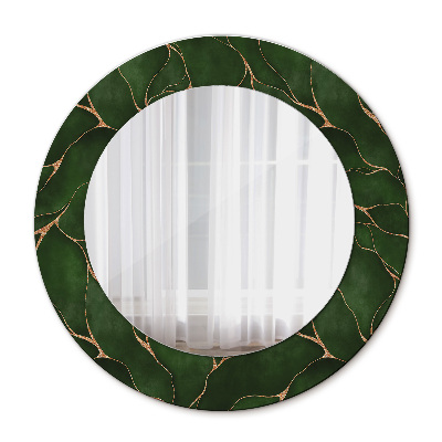 Miroir rond avec décoration Feuille abstraite
