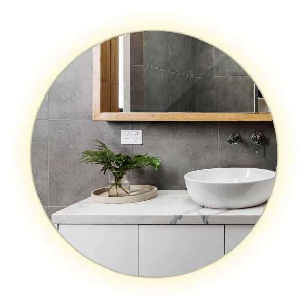 Miroir rond rétro éclairé fi 90 cm