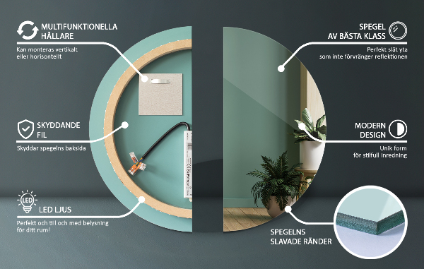 Miroir salle de bain rond avec led fi 60 cm