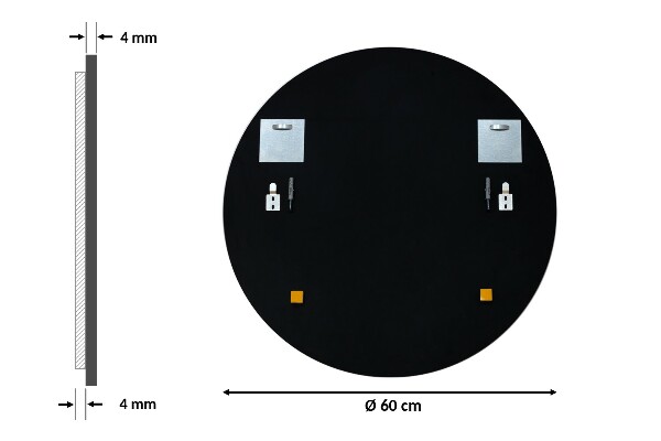 Miroir de salon rond encadrement noir fi 60 cm