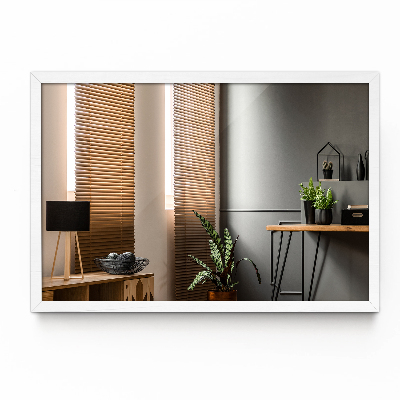 Miroir rectangulaire cadre blanc 70x50 cm
