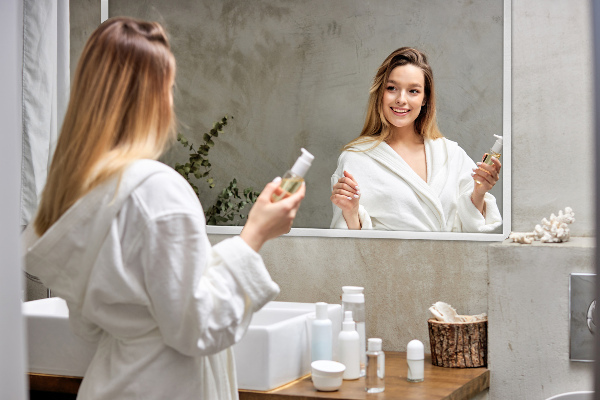 Miroir de salle de bain rectangulaire cadre blanc 60x40 cm