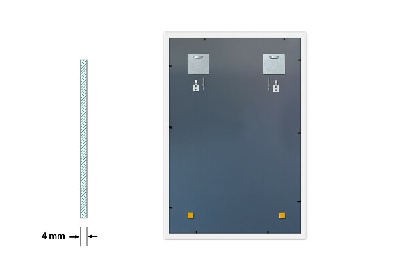 Miroir de chambre rectangulaire cadre blanc 60x40 cm