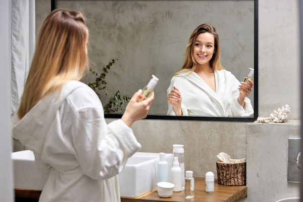 Miroir de couloir rectangulaire cadre noir 80x60 cm