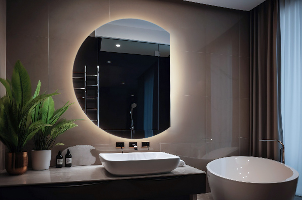 Demi cercle miroir led 70x80 cm