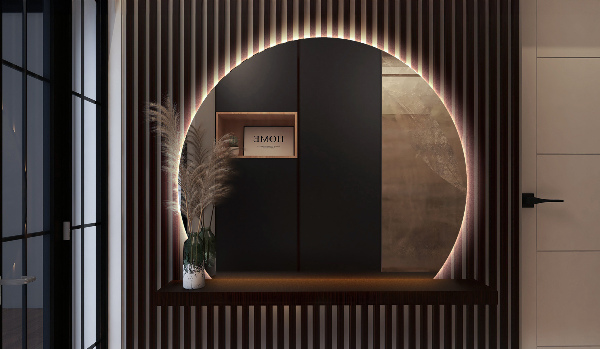 Demi cercle miroir led 70x80 cm