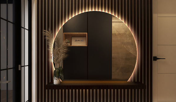 Demi cercle miroir led 70x80 cm