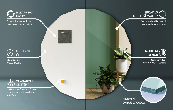 Miroir géométrique de forme originale 50x50 cm