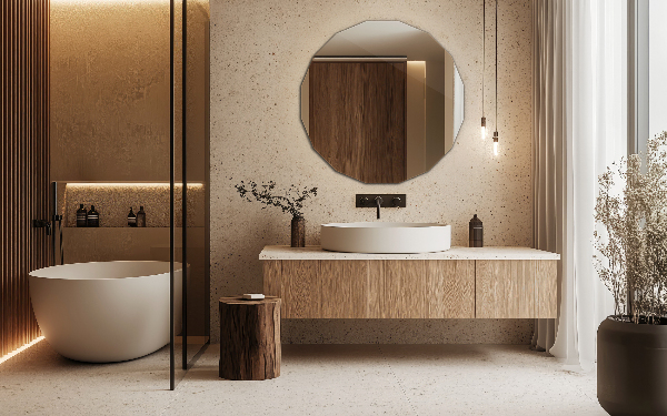 Miroir en forme de polygone esthétique 80x80 cm