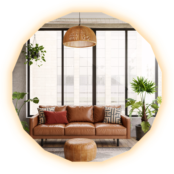 Miroir en forme de polygone LED 100x100 cm