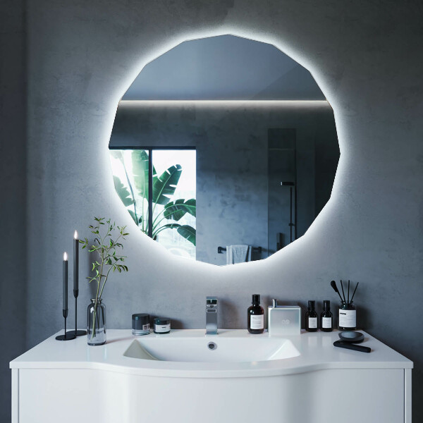 Miroir en forme de polygone LED 100x100 cm