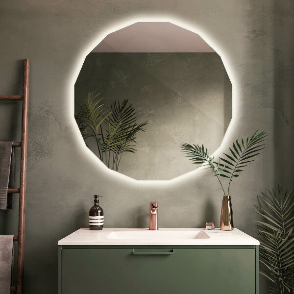 Miroir en forme de polygone LED 60x60 cm