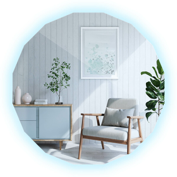 Miroir en forme de polygone LED 60x60 cm