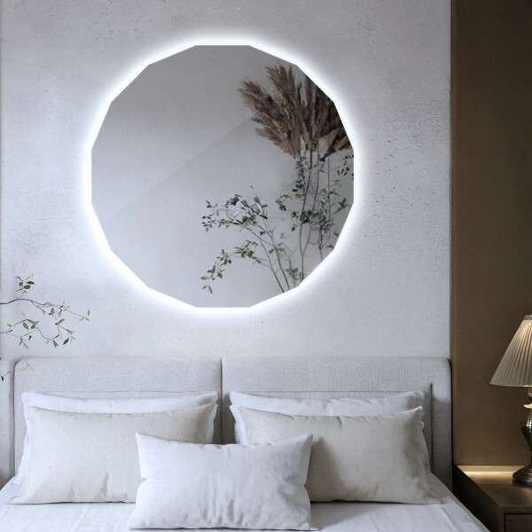 Miroir en forme de polygone LED 60x60 cm