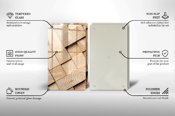 Protection plaque induction Carrés en bois