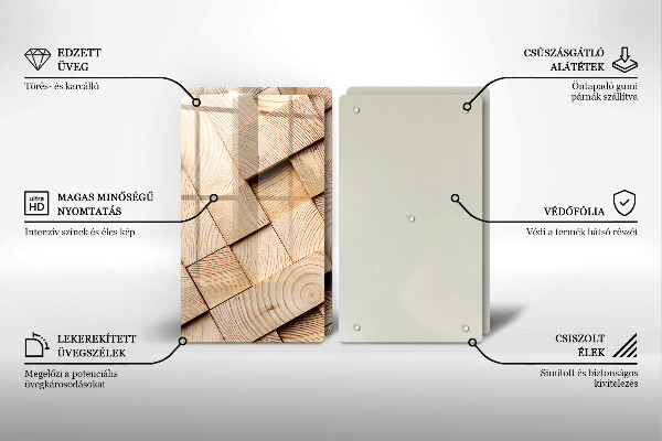 Protection plaque induction Carrés en bois