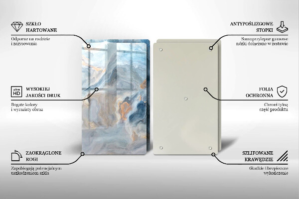 Protection plaque induction Texture de marbre