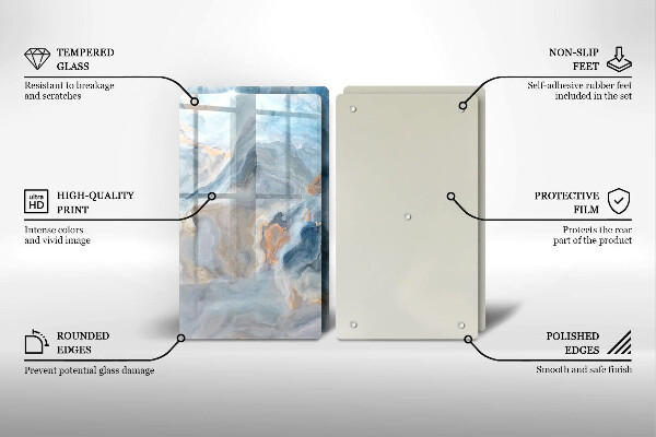 Protection plaque induction Texture de marbre