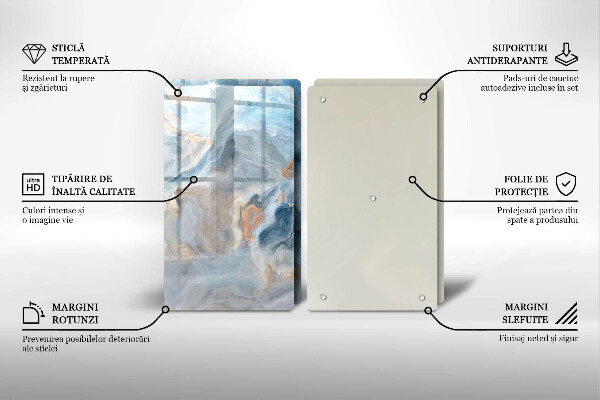 Protection plaque induction Texture de marbre