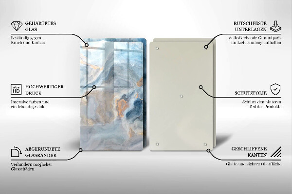 Protection plaque induction Texture de marbre