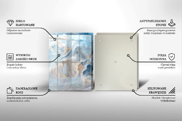 Protection plaque induction Texture de marbre