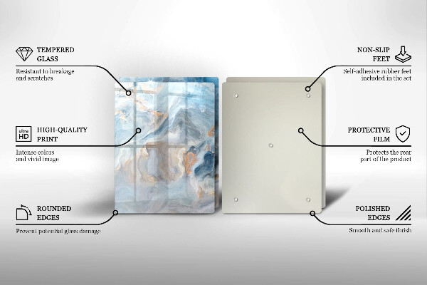 Protection plaque induction Texture de marbre