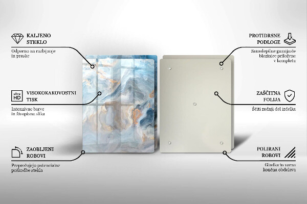 Protection plaque induction Texture de marbre