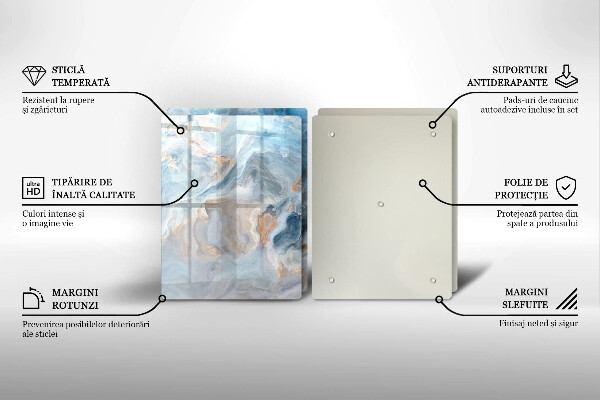 Protection plaque induction Texture de marbre