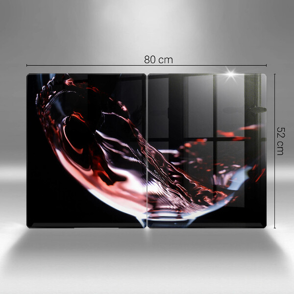 Cache plaque de cuisson Un verre de vin rouge