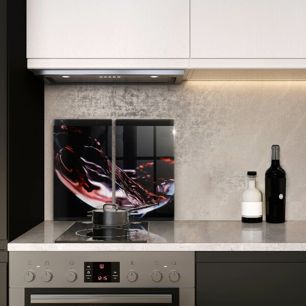 Cache plaque de cuisson Un verre de vin rouge