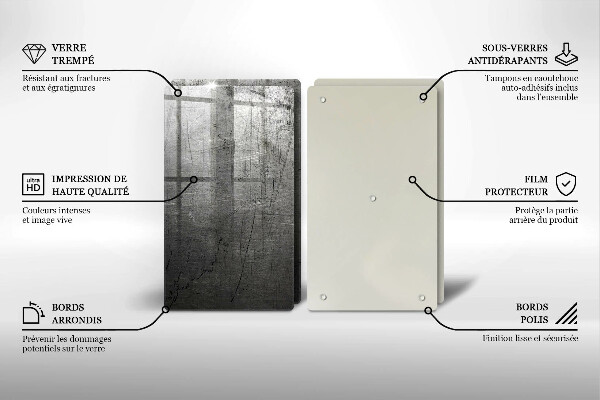 Protection plaque induction Texture métallique