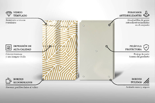 Cache plaque de cuisson Lignes géométriques