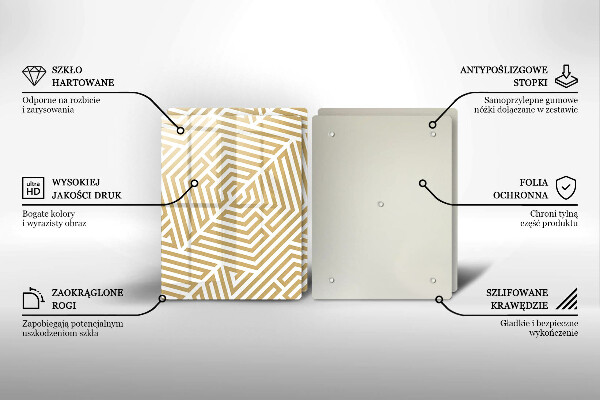 Cache plaque de cuisson Lignes géométriques