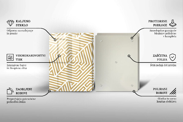 Cache plaque de cuisson Lignes géométriques