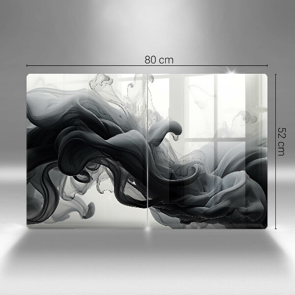 Cache plaque de cuisson Abstraction de fumée noire