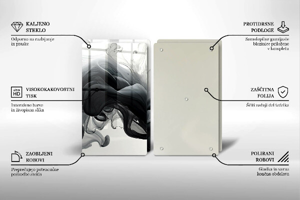 Cache plaque de cuisson Abstraction de fumée noire