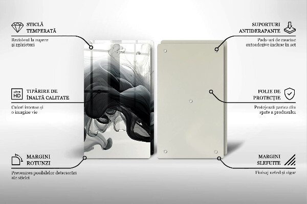 Cache plaque de cuisson Abstraction de fumée noire