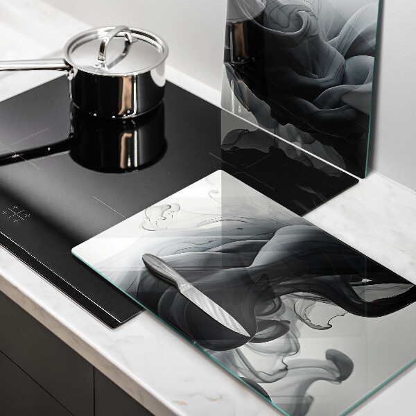 Cache plaque de cuisson Abstraction de fumée noire