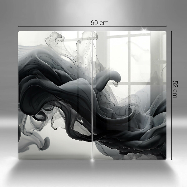 Cache plaque de cuisson Abstraction de fumée noire