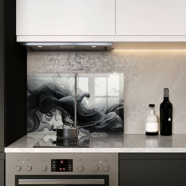 Cache plaque de cuisson Abstraction de fumée noire